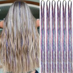 Tinsel Glitter Extensions Sparkling Tinsel Hair Extension-image-39