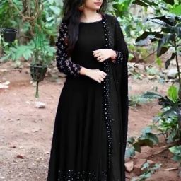 Embroidered Georgette Stitched Flared/A-line Gown-image-50