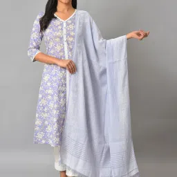 Cotton Blend Self Design Purple Women Dupatta-image-21