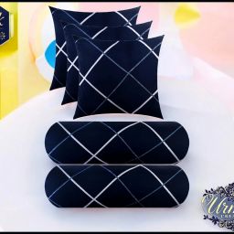 3 Cushion 2 bolster Microfibre Geometric Bolster Pack of 5-image-10