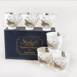 Pack of 6 Bone China Cornwall Cho Luxury Premium English Collection Pack of 6 Bone China Cup-image-32