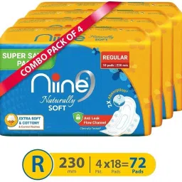 Naturally Soft Regular SUPER SAVER PACK Sanitary Napkins for women, (Pack of 4), 72 Pads Count Sanitary Pad-image-44