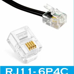 Tech-X 75pcs Telephone Plug 4 Pin RJ11 6P4C Modular Plug Telephone Phone Connector Crystal Head Plug Network Connector (6/4, Telephone Cord Connector Adapter Crimp) Four-core Cable RJ 11 Plug Lan Adapter-33
