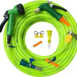 20 Meter (65 Feet) 3-Layered Braided Water Hose Pipe With Accessories Spray Gun-image-21