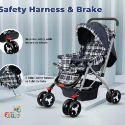 little funky Adjustable backrest, 360° Swivel Wheel , Reversible Handlebar Feeding Tray Pram Stroller image 2