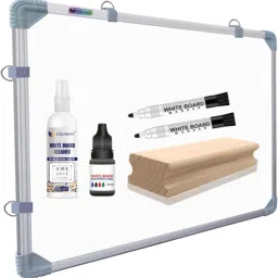 Non Magnetic 1.5x2 Ft. Whiteboard Combo Kit|2 Marker, 1 Duster, 1 Marker Ink, 1 Cleaner Spray | Double-Sided WhiteBoard and Chalk Board |Ideal Use for Home, Office (59x41cms) Whiteboards and Duster Combos-image-9