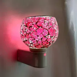 kapurdani with nightlamp Electric Kapoor Dani Stand Fragrance Oil Diffuser Burner Night Lamp in-Built Switch Heating On/Off Button for Office Home Ceramic Incense Holder (Multicolor) Ceramic Incense Holder-13