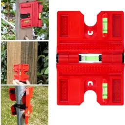 Magnetic Post Level Tool with Triple Bubble for DIY Tasks Folding Triple Bubble Level Tool with Magnetic Base and Elastic Straps for Poles Magnetic Post Level-46