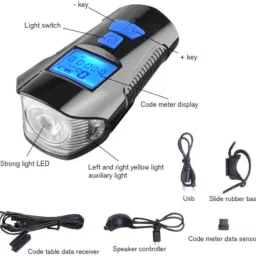 reshne Smart Cyclo computer 3 in 1 USB Rechargeable FRONT headlight LED Front Light image 2
