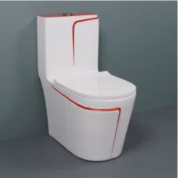 C04 Premium Quality White Commode With Red Finishing Line And Round Flush Button Western Commode-image-60