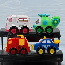 4 Pcs Unbreakable Toys Friction Powered Push and Go Toys Vehicles for Kids-22