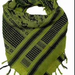 Printed Cotton Blend Men Green Scarf-17