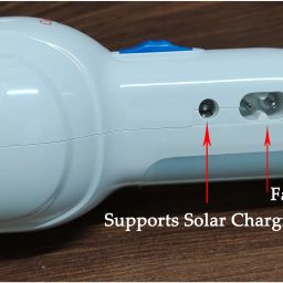 shoptric 250 Meter High Range Emergency Rechargeable Led Hand Torch Light 50W Tube+10W Laser Light Torch Supports Solar Panel Charging Function With Portable Handle Use Home For Agriculture & Industrial Area 12 hrs Torch Emergency Light image 5