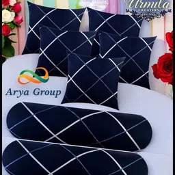 urmila creation 5 Cushion 2 Bolster Microfibre Stripes Bolster Pack of 7-picture-27