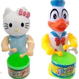 Key-Operated Cute Monkey Duck and Cat Drummer Toys for Kids (Multicolor) Rattle-image-25