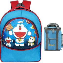 Doreamon 30 Liter 16 ×12 inch Pre-School 31cm For Nursery (LKG/UKG/1st std) Boys School Bag With 1 Lunch Bag Waterproof School Bag-image-4