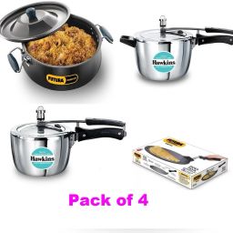 Triply SS PC (HSST45),(HSST25),Biriyani Handi 12L(NBH12),Dosa Tawa(NDT28) 4.5 L, 2.5 L, 12 L, 2.8 L Induction Bottom Pressure Cooker-image-33