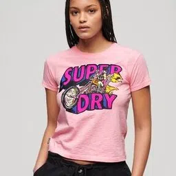 superdry Women Neon Motor Graphic Fitted T-Shirt-picture-20