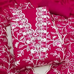 kalini Pink Roman Chanderi Codding Work Unstitched Dress Material-picture-18