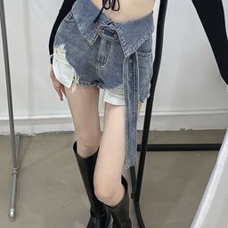 LULU & SKY Women Loose Fit High-Rise Denim Shorts-picture-44