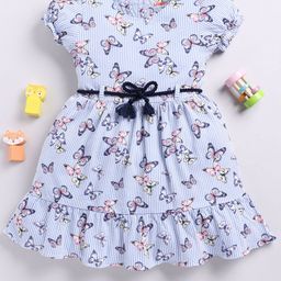 MIMINO Floral Print Puff Sleeve Fit & Flare Dress-28