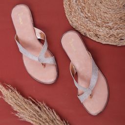 V-WALK Women Textured One Toe Flats-11