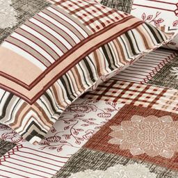 BED-SHEET.COM Peach-Coloured Printed 140 TC Cotton King Bedsheet Set 2.54 m x 2.74 m image 3
