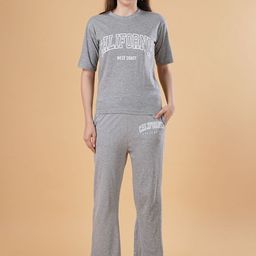 NEYSA Women Typography Printed Pure Cotton Night Suit-image-51