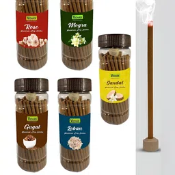 vidhan Brown & Yellow 5 Pieces Charcoal Free Wooden Incense Sticks-picture-25