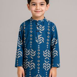 Sangria Boys Blue Cotton Kurta Set-picture-19