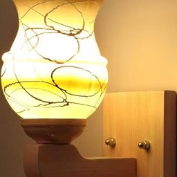 1ST TIME Brown & White Textured Glass Cylinder Shaped Decorative Wall Lamp-picture-20