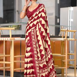 KALINI Printed Block Print Saree-17