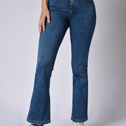 Kraus Jeans Women Flared High-Rise Light Fade Jeans-image-27