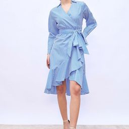 Styli Striped Midi Dress-image-75