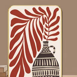 SAF White & Red Rustic Botanical Vase Wooden Wall Art-22