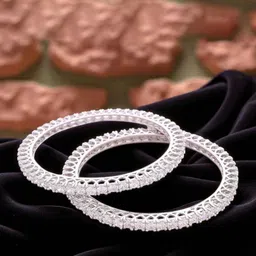 The Pari Set Of 2 Silver-Plated American Diamond-Studded Bangles-70