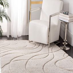 CARPETIFY Cream-Coloured Geometric Anti-Skid Polyester Carpet-picture-21