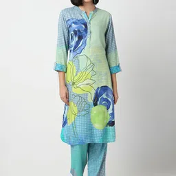 Ethnicity Women Floral Printed Regular Kurta with Trousers-image-29
