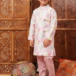 Stylo Bug Boys Printed Regular Kurta with Pyjamas image 4