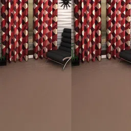 270 cm (9 ft) Polyester Semi Transparent Long Door Curtain (Pack Of 4) (Printed, Red)-image-24