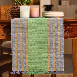 Peepul Tree Blue & Green Natural Grass Table Runner-71
