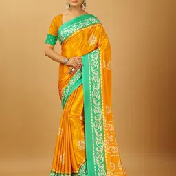 A.V.M. SILK MILLS Ethnic Motifs Printed Pure Crepe Saree-picture-23