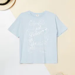 max Girls Typography Printed Round Neck Pure Cotton T-shirt-image-31