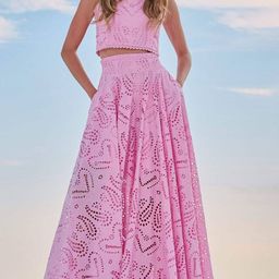 Alamode By Akanksha Pink Celine Eyelet Summer Coord Set-image-81