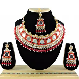 VATSALYA creation Women Red Jewellery Set-image-57