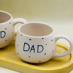 Lupaava White & Blue and Hand Painted Printed Ceramic Glossy of Cups and Mugs-12