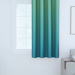 Story@home Blue & Sea Green Colourblocked Room Darkening Window Curtain-53