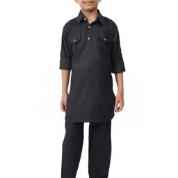 VALUE CREATION Boys Shirt Collar Regular Pathani Kurta with Trousers-19