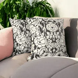 LUSHLYF Black & White Set of 2 Quirky Square Cushion Covers-22