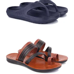 DRACKFOOT Men Set Of 2 Comfort Sandals & Thong Flip-Flops-image-54